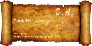 Dankó Aszter névjegykártya